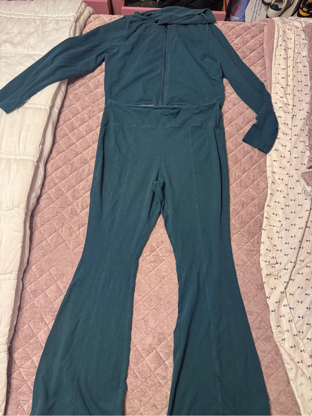 Women's Teal Long-Sleeve Hooded tracksuit